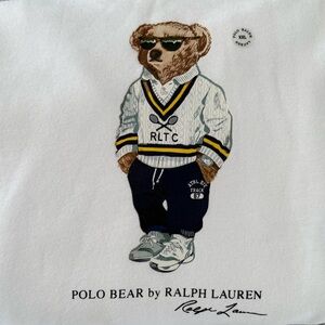 Polo by Ralph Lauren RLTC Tennis Club Polo Bear Hoodie – White – XXL – NWT